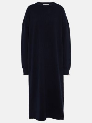 Kašmírové dlouhé šaty Extreme Cashmere modrá
