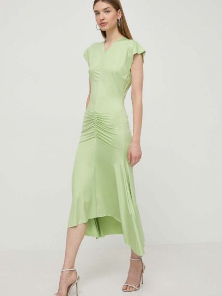 Зеленое длинное платье Victoria Beckham