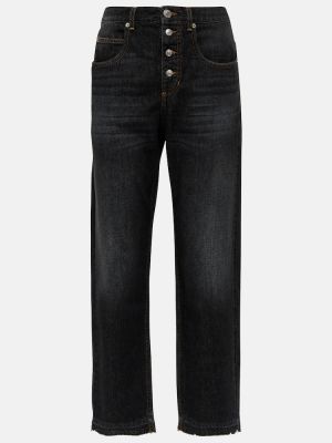 Yüksek belli straight fit jean pantolon Marant étoile siyah