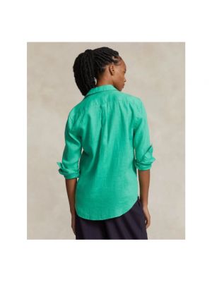 Blusa con bordado de lino Polo Ralph Lauren verde