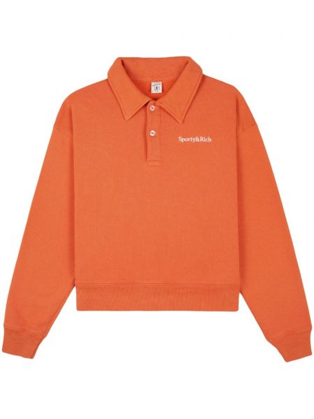 Medvilninis polo marškinėliai Sporty & Rich oranžinė