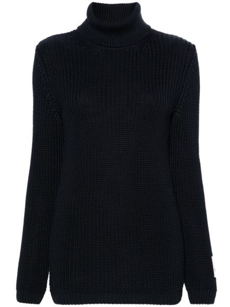 Kokvilnas džemperis ar augstu apkakli Moschino zils
