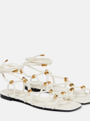 Sandały skórzane Valentino Garavani białe