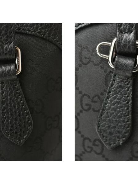Bolso cruzado de cuero retro Gucci Vintage negro