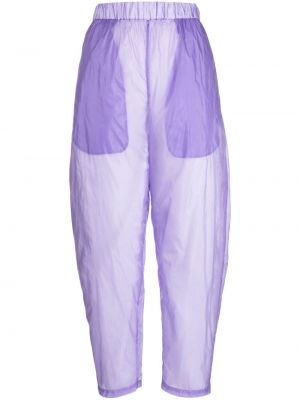 Fioletowe przezroczyste proste spodnie Enfold