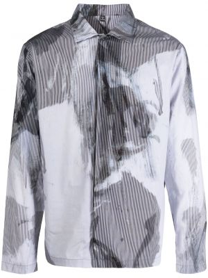 Pruhovaná košeľa s potlačou s abstraktným vzorom Mcq čierna