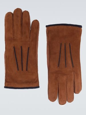 Кашмирени велурени ръкавици Loro Piana кафяво