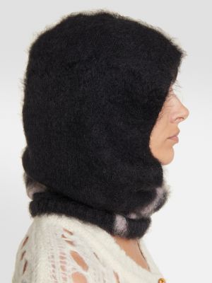 Мохеровая шапка с капюшоном Vivienne Westwood черная