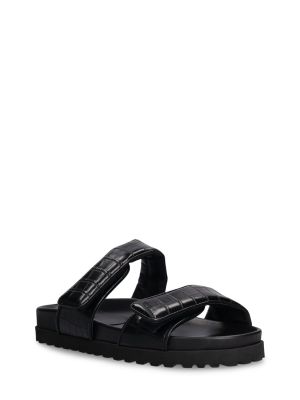 Dabīgās ādas sandales Gia Borghini melns