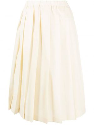 Plisovaná vlnená midi sukňa Comme Des Garçons Girl biela