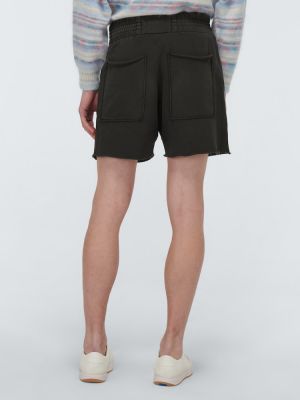 Pantalones cortos de algodón de tela jersey Les Tien negro