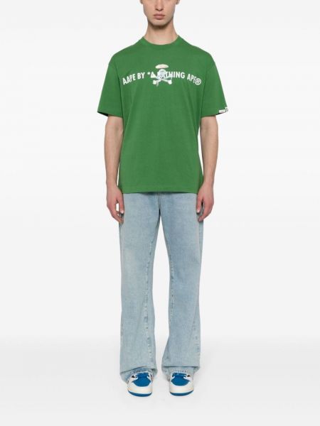 Bavlněné tričko s potiskem Aape By *a Bathing Ape® zelené