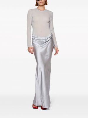 Drapované průsvitné dlouhé šaty Christopher Esber stříbrné