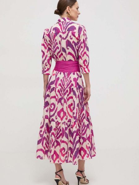 Sukienka długa bawełniana Luisa Spagnoli różowa