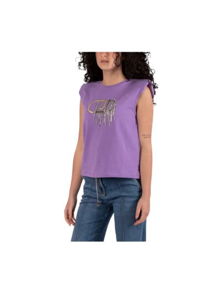 Camiseta de algodón casual Liu Jo violeta