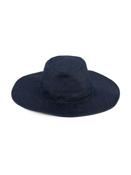 Lniana czapka bawełniana Iblues niebieska