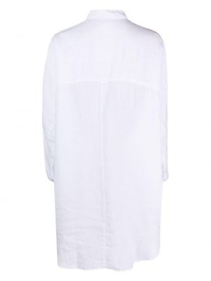 Gėlėta lininė siuvinėta marškiniai 120% Lino balta