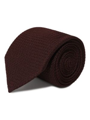 Шелковый галстук Lanvin коричневый