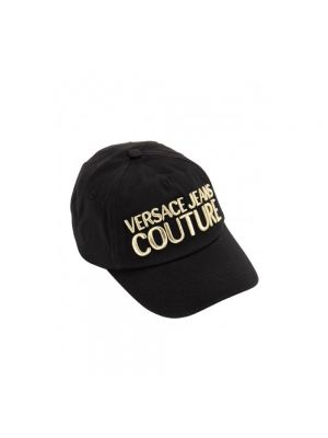 Gorra de algodón Versace Jeans Couture negro