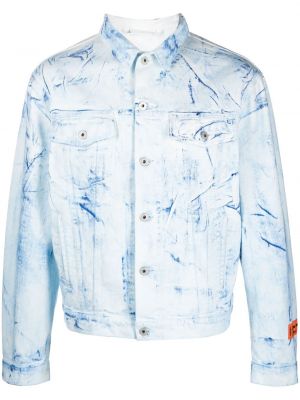 Długa koszula bawełniane klasyczne z nadrukiem Heron Preston - niebieski