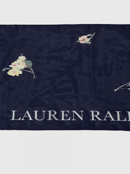 Svileni šal s printom Lauren Ralph Lauren plava