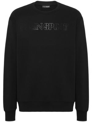 Sportiska stila džemperis ar apdruku ar tīģera rakstu Plein Sport melns