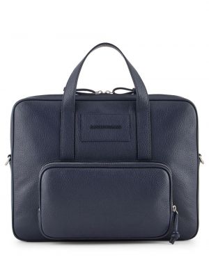 Δερμάτινη τσάντα laptop Emporio Armani μπλε