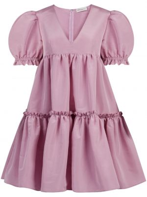 Μini φόρεμα με λαιμόκοψη v Nina Ricci ροζ