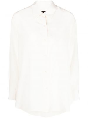 Μεταξωτό πουκάμισο με διαφανεια Nili Lotan λευκό