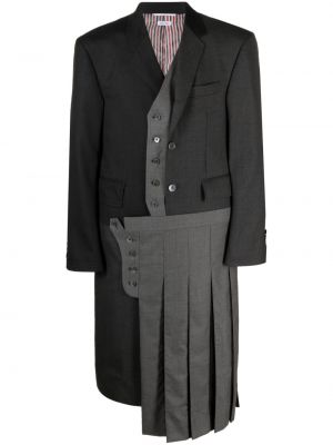 Palton plisat Thom Browne gri