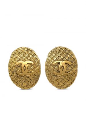 Pinti auskarai Chanel Pre-owned auksinė