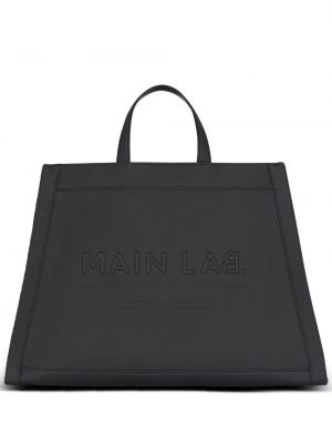 Usnjena nakupovalna torba Balmain črna