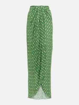 Viskózové dlouhá sukně s potiskem Johanna Ortiz - zelená