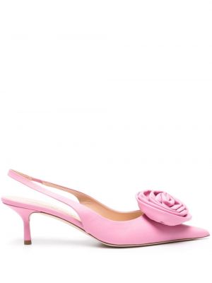Кожени полуотворени обувки Blumarine розово