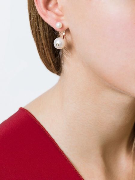 Boucles d'oreilles avec perles à boucle Delfina Delettrez blanc