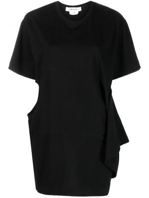 Bombažna majica z draperijo Comme Des Garçons črna
