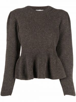 Sweter z baskinką Lemaire brązowy