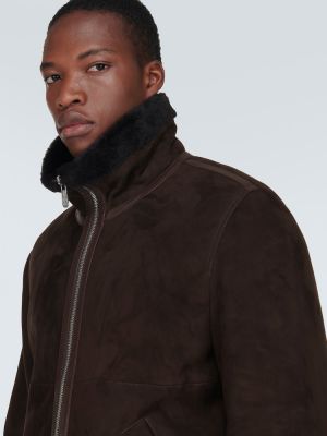 Kožna jakna od brušene kože Brunello Cucinelli smeđa