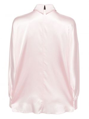 Jedwabna satynowa koszula Styland różowa