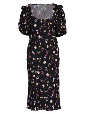 Платье миди в цветочек с принтом с драпировкой Stella Mccartney
