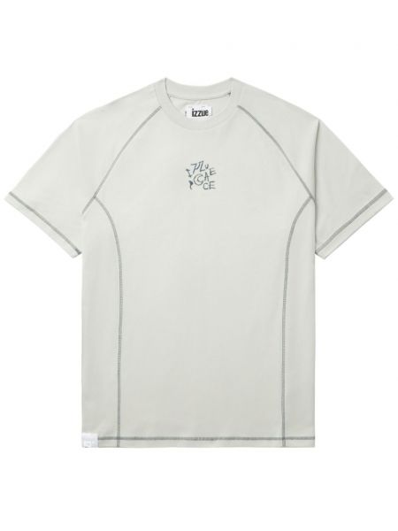 Βαμβακερή μπλούζα με σχέδιο Izzue γκρι