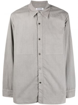 Bavlnená košeľa Attachment sivá