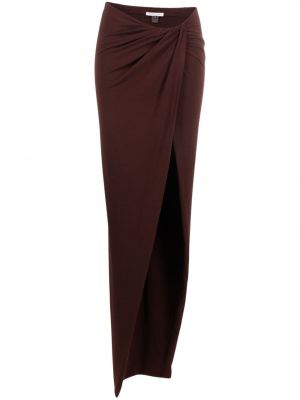 Drapovaný dlhá sukňa Laquan Smith hnedá