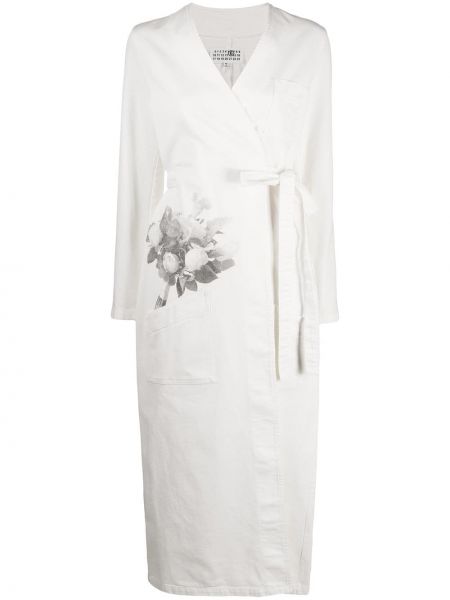 Palton cu model floral cu imagine Mm6 Maison Margiela alb