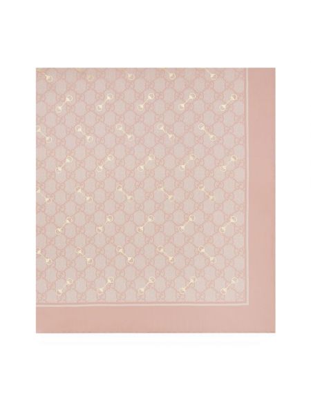 Pañuelo de seda con estampado Gucci rosa