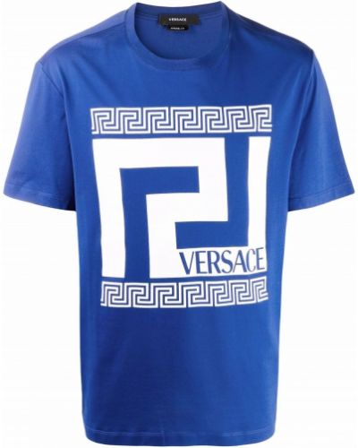 Camiseta con estampado Versace azul