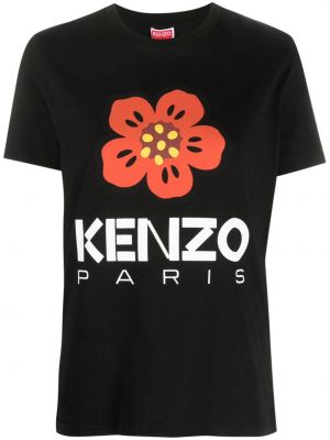 Kvetinové bavlnené tričko s potlačou Kenzo