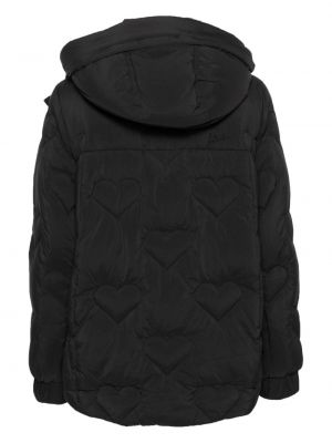 Prošívaná péřová bunda s kapucí se srdcovým vzorem Bimba Y Lola černá