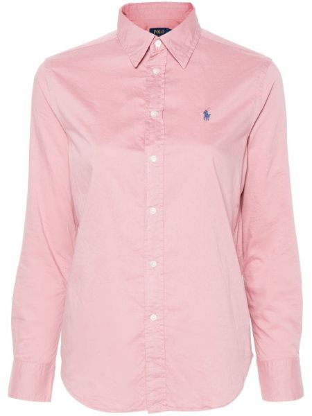 Pamuklu polo yaka tişört Polo Ralph Lauren pembe