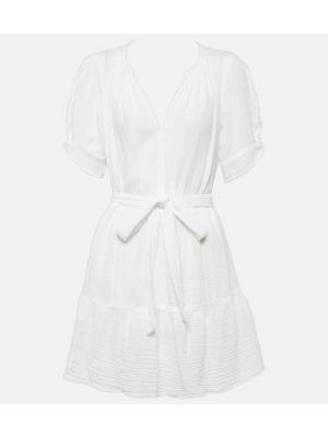 Biała aksamitna sukienka bawełniana Velvet